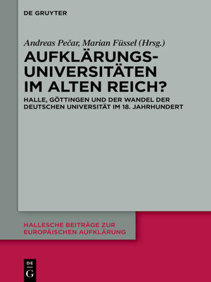 cover image of Aufklärungsuniversitäten im Alten Reich?